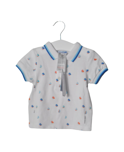 A White Short Sleeve Polos from Jacadi in size 6-12M for boy. (Front View)