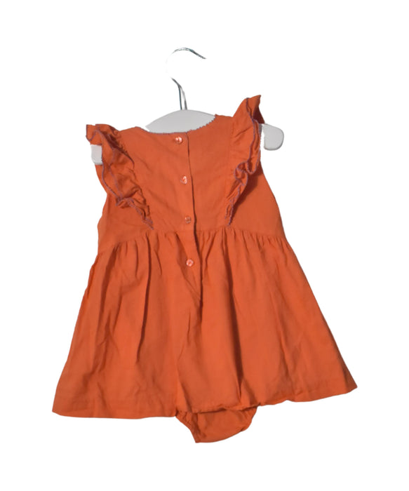 A Red Short Sleeve Dresses from Chateau de Sable in size 3-6M for girl. (Back View)