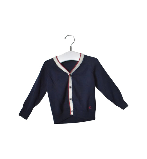 A Navy Cardigans from Petit Bateau in size 12-18M for neutral. (Front View)