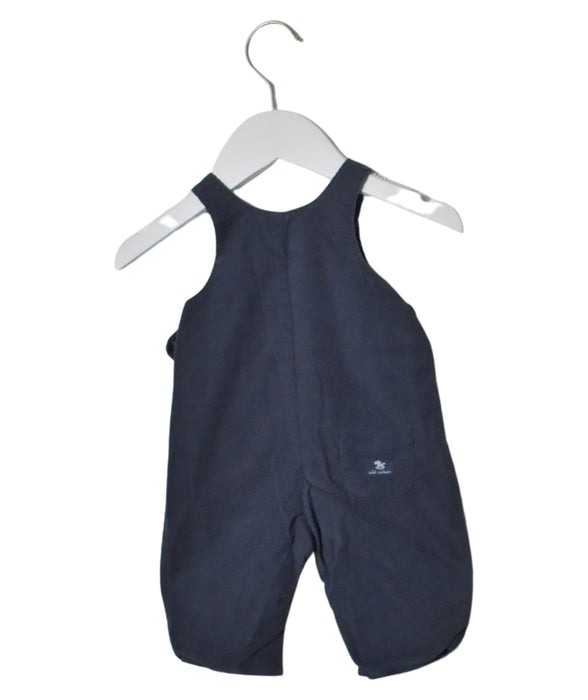 A Navy Overall Shorts from Petit Patapon in size 0-3M for boy. (Back View)