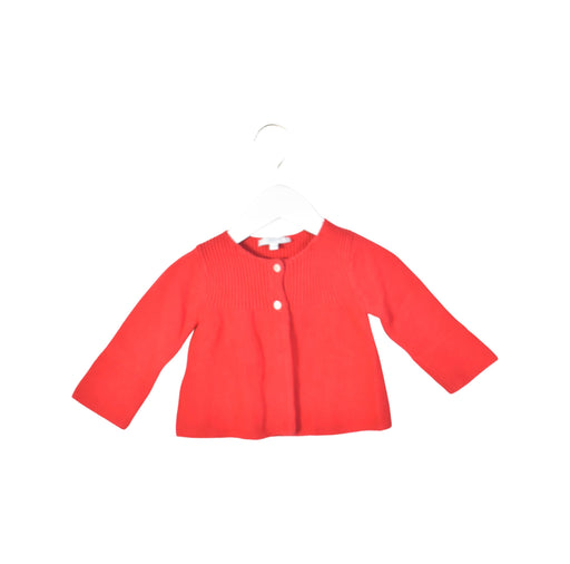 A Red Cardigans from Jacadi in size 6-12M for girl. (Front View)