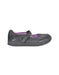 A Black Flats from Geox in size 6T for girl. (Front View)
