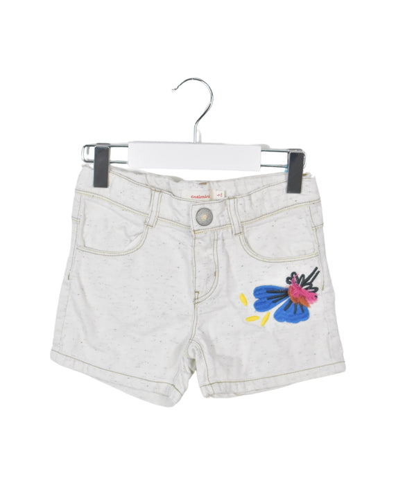 A White Shorts from Catimini in size 6T for girl. (Front View)