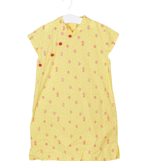A Yellow Short Sleeve Dresses from Elly in size 8Y for girl. (Front View)