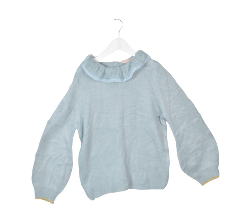 A Blue Knit Sweaters from Louise Misha in size 7Y for girl. (Front View)
