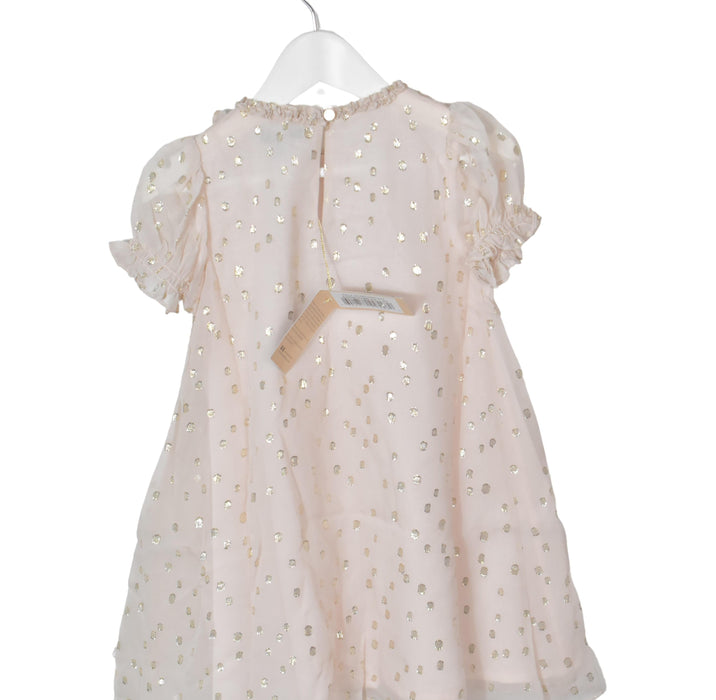 A Pink Short Sleeve Dresses from Velveteen in size 4T for girl. (Back View)