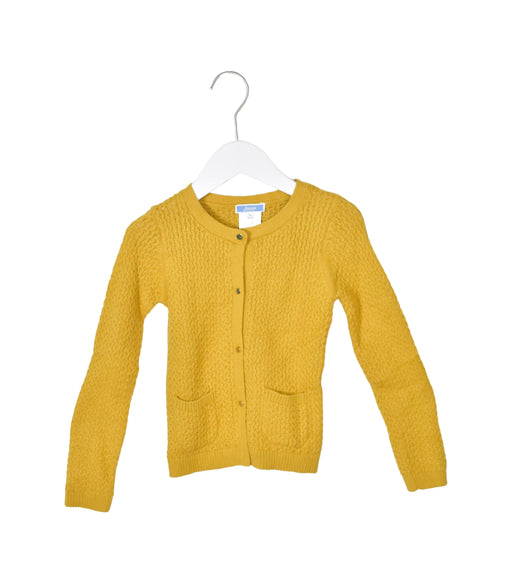 A Yellow Cardigans from Jacadi in size 4T for girl. (Front View)