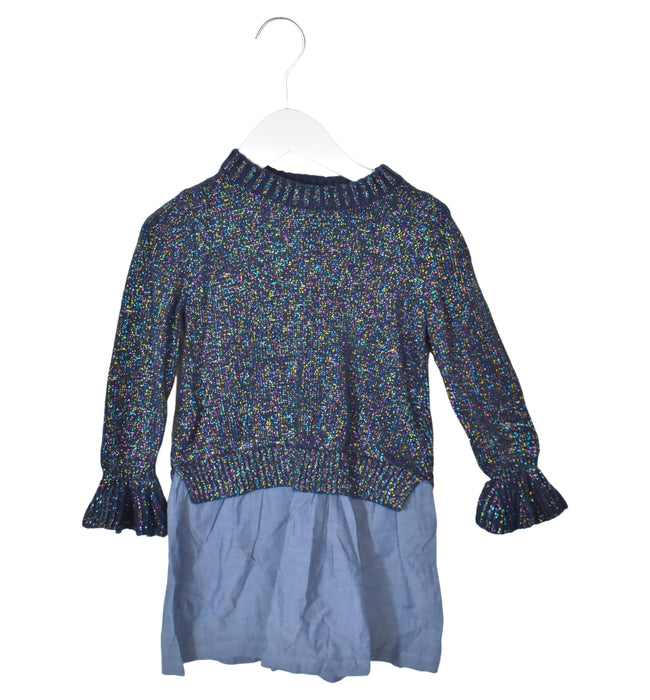 A Blue Sweater Dresses from Crewcuts in size 4T for girl. (Front View)