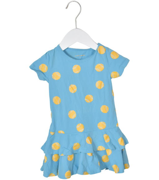 A Blue Short Sleeve Dresses from Le Petit Society in size 6-12M for girl. (Front View)