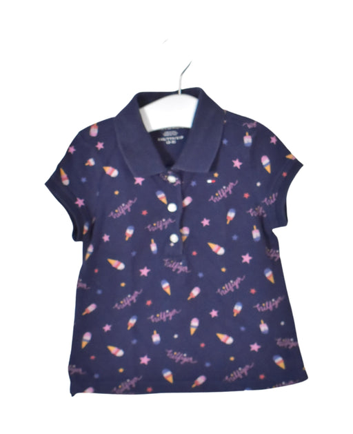 A Navy Short Sleeve Polos from Tommy Hilfiger in size 3T for girl. (Front View)