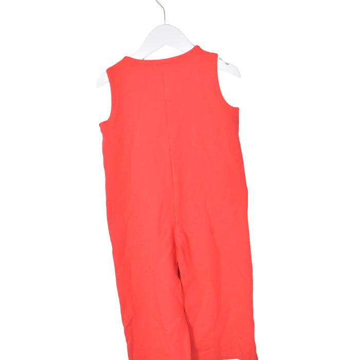 A Red Sleeveless Jumpsuits from Il Gufo in size 6T for girl. (Back View)