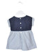 A Blue Short Sleeve Dresses from Jacadi in size 3-6M for girl. (Back View)