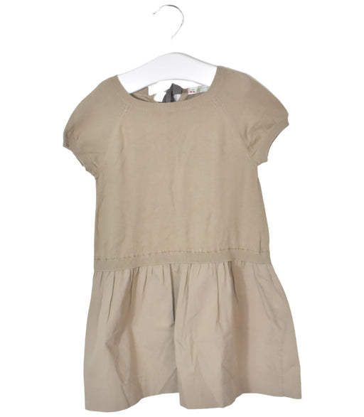 A Brown Short Sleeve Dresses from Bonpoint in size 2T for girl. (Front View)