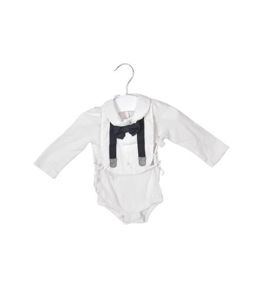 A White Long Sleeve Bodysuits from Dolce & Gabbana in size 3-6M for boy. (Front View)