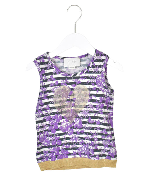 A Purple Sleeveless Tops from Gucci in size 5T for girl. (Front View)