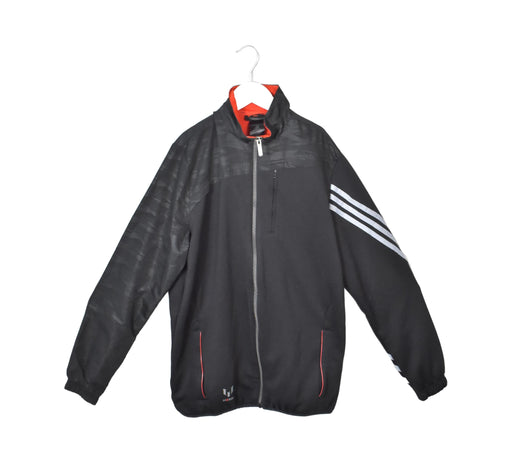 A Black Lightweight Jackets from Adidas in size 11Y for neutral. (Front View)