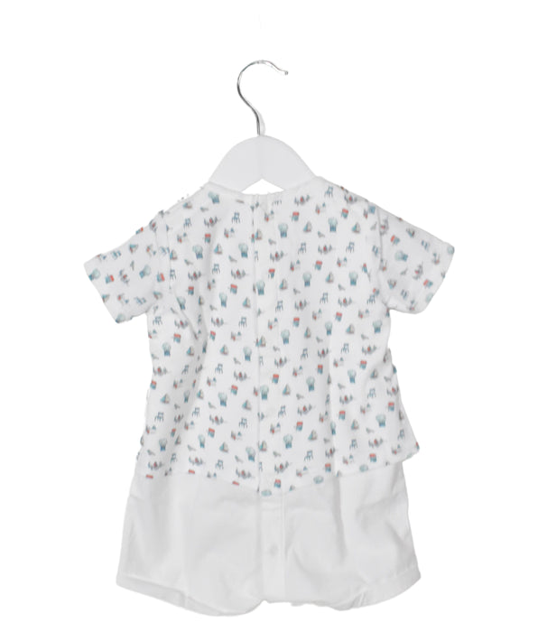 A White Short Sleeve Rompers from Petit Bateau in size 6-12M for boy. (Back View)