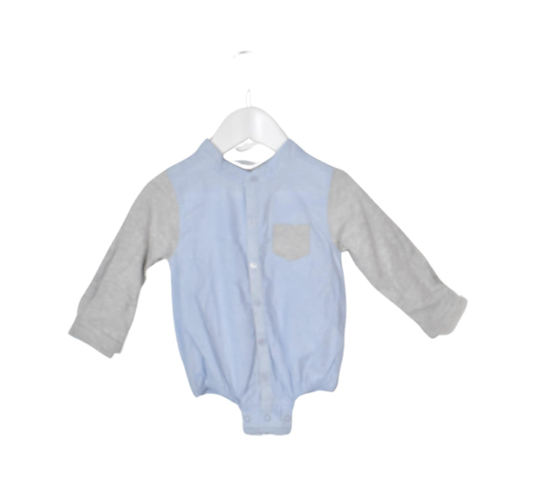 A Blue Long Sleeve Bodysuits from Chateau de Sable in size 6-12M for boy. (Front View)