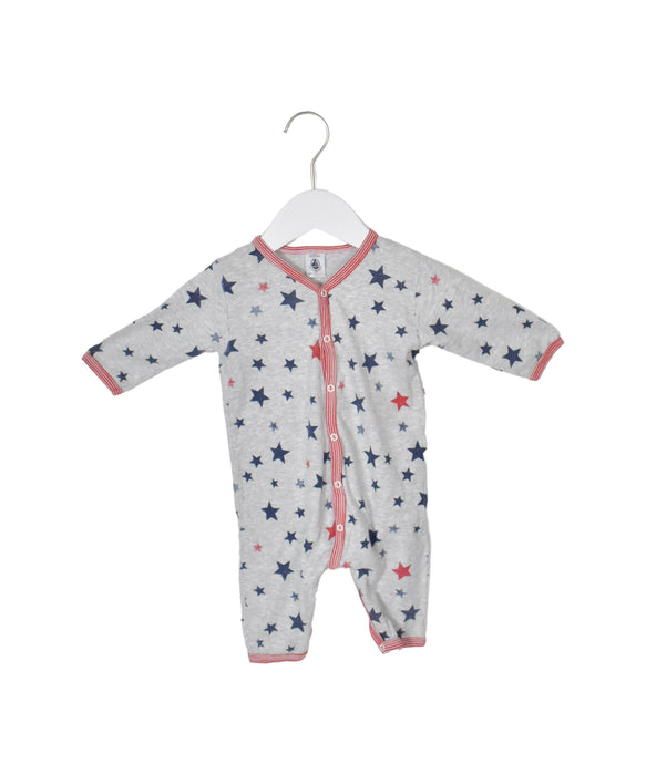 A Grey Long Sleeve Jumpsuits from Petit Bateau in size 3-6M for neutral. (Front View)