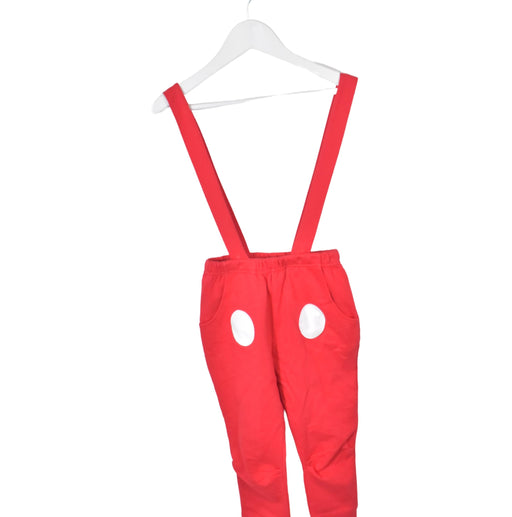 A Red Long Overalls from Disney Junior in size 6T for neutral. (Front View)