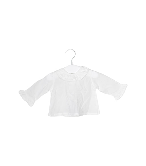 A White Long Sleeve Tops from Neck & Neck in size 0-3M for girl. (Front View)