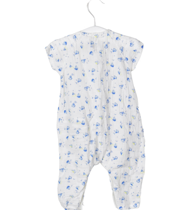 A White Short Sleeve Rompers from Petit Bateau in size 3-6M for girl. (Back View)