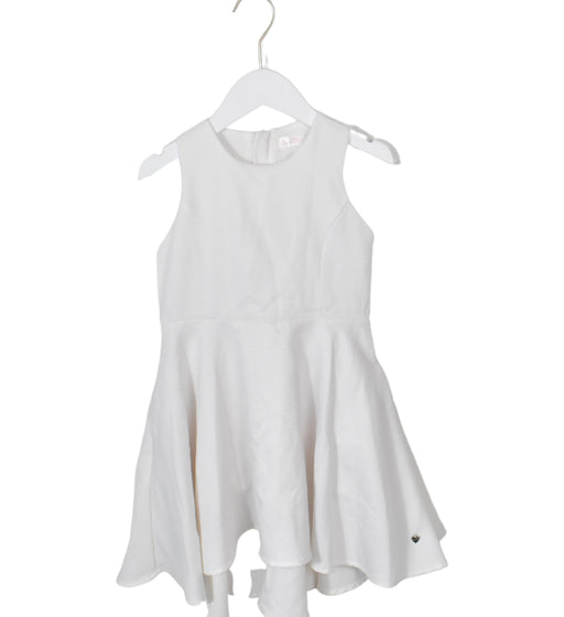 A White Sleeveless Dresses from bloomB in size 5T for girl. (Front View)