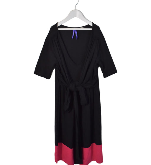 A Black Short Sleeve Dresses from Seraphine in size M for maternity. (Front View)