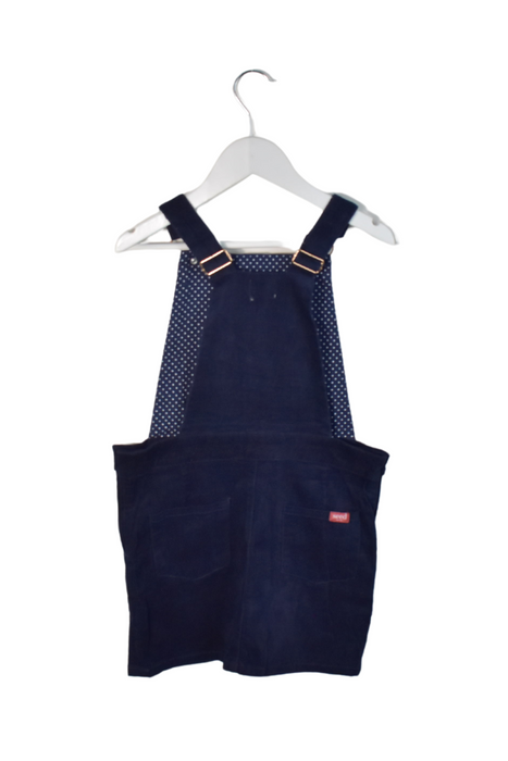 A Navy Overall Dresses from Seed in size 7Y for girl. (Back View)