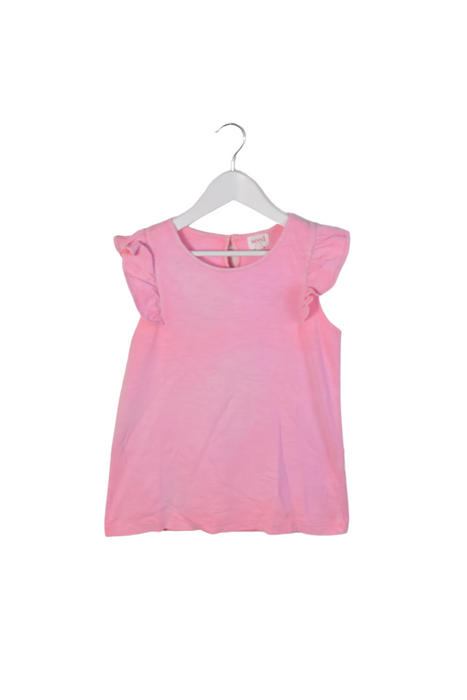 A Pink Short Sleeve Tops from Seed in size 8Y for girl. (Front View)