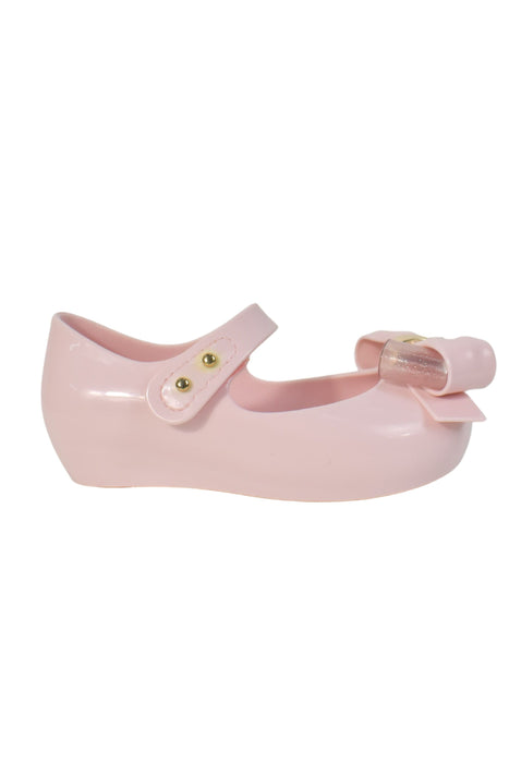 A Pink Flats from Mini Melissa in size 3T for girl. (Front View)