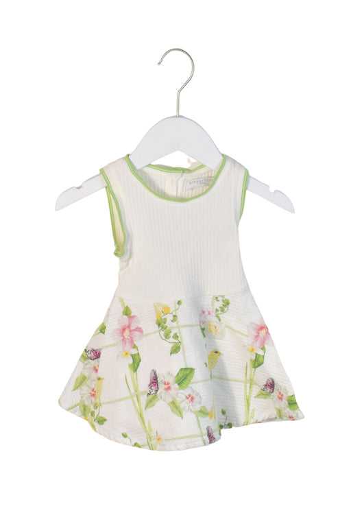 A White Sleeveless Dresses from Gingersnaps in size 3-6M for girl. (Front View)
