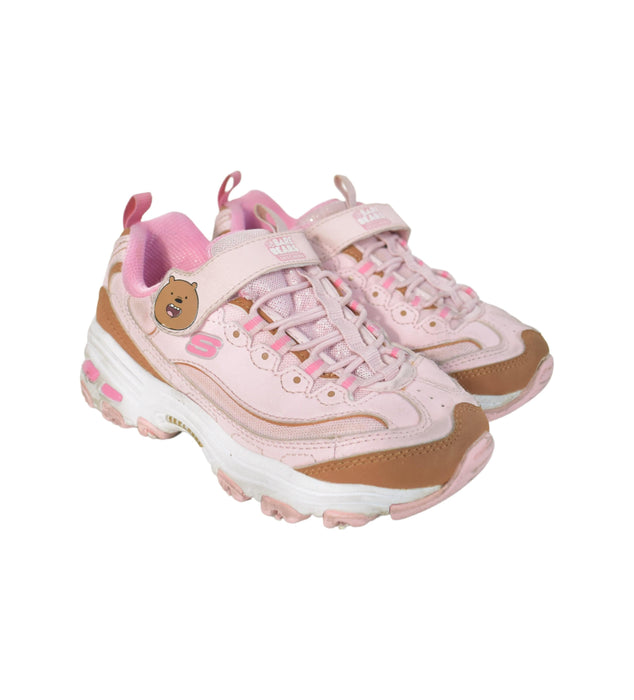 A Pink Sneakers from Skechers in size 5T for girl. (Back View)