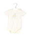 A Yellow Short Sleeve Bodysuits from bellybutton in size 0-3M for neutral. (Front View)