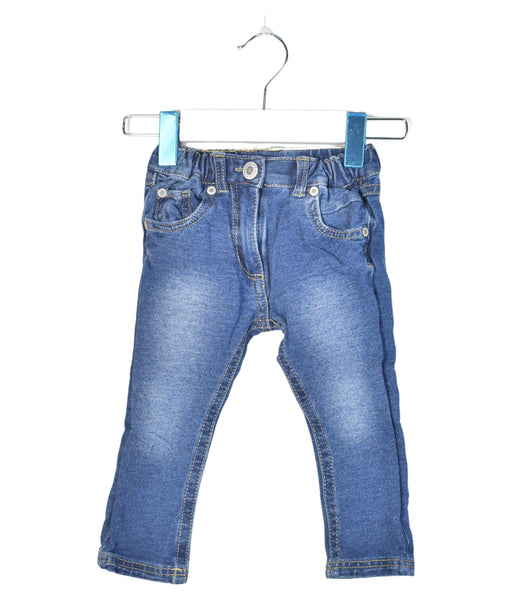 A Blue Jeans from Steiff in size 6-12M for neutral. (Front View)