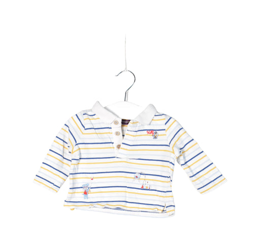 A White Long Sleeve Polos from Sergent Major in size 0-3M for boy. (Front View)