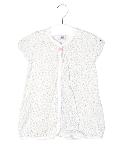 A White Short Sleeve Rompers from Petit Bateau in size 6-12M for girl. (Front View)