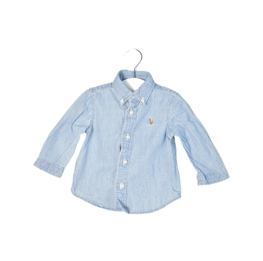 A Blue Shirts from Ralph Lauren in size 3-6M for neutral. (Front View)