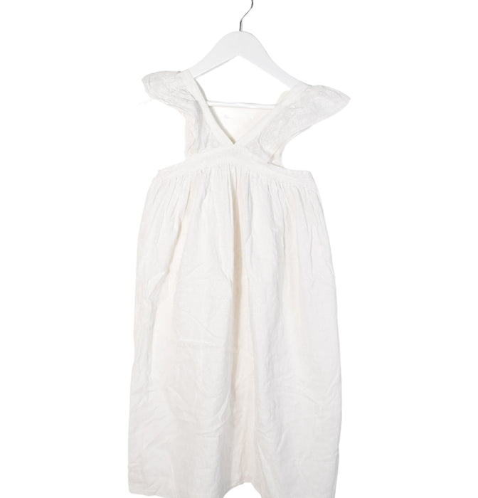 A White Sleeveless Dresses from Bonpoint in size 6T for girl. (Front View)