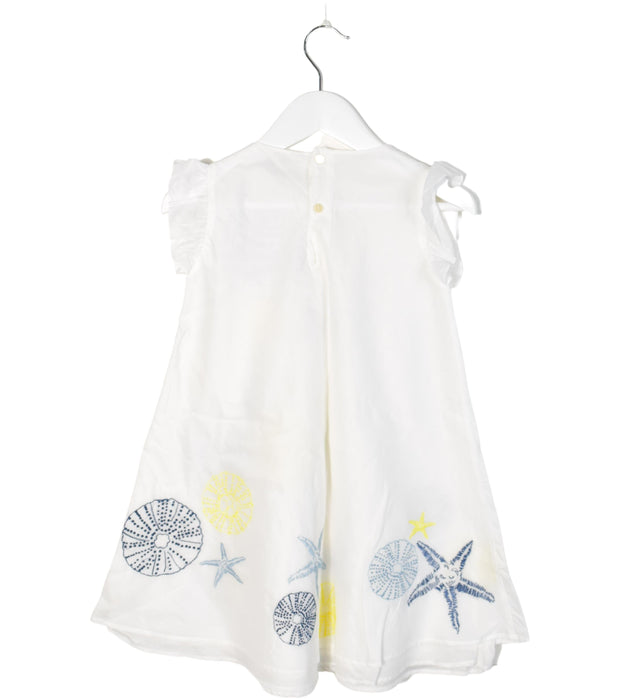 A White Sleeveless Dresses from Il Gufo in size 6T for girl. (Back View)