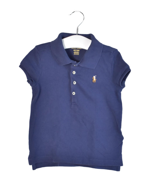 A Navy Short Sleeve Polos from Polo Ralph Lauren in size 4T for girl. (Front View)