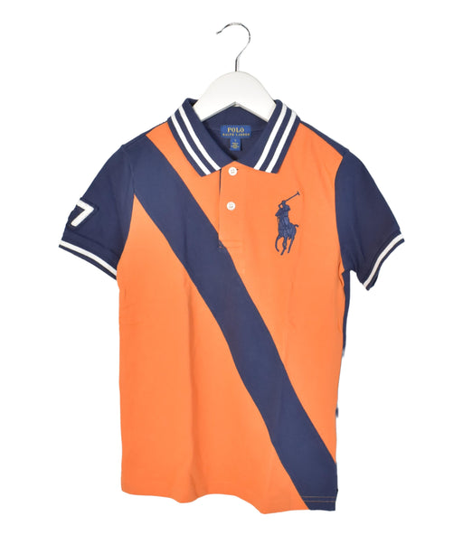 A Navy Short Sleeve Polos from Polo Ralph Lauren in size 7Y for boy. (Front View)