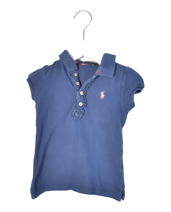 A Navy Short Sleeve Polos from Polo Ralph Lauren in size 3T for girl. (Front View)