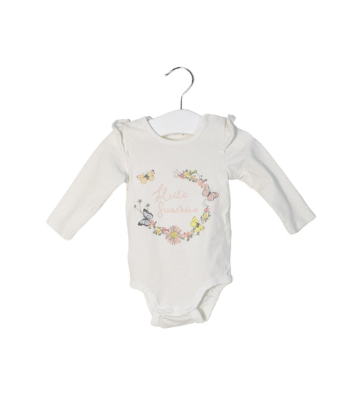 A White Long Sleeve Bodysuits from Lindex in size 3-6M for girl. (Front View)