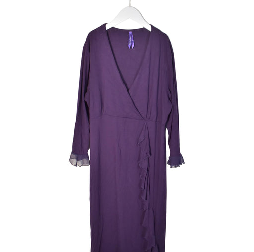 A Purple Long Sleeve Dresses from Seraphine in size M for maternity. (Front View)