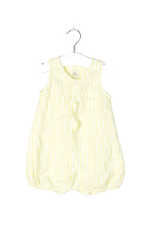 A Yellow Sleeveless Rompers from Petit Bateau in size 6-12M for neutral. (Front View)