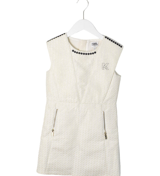 A White Sleeveless Dresses from Karl Lagerfeld in size 8Y for girl. (Front View)