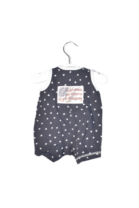 A White Sleeveless Rompers from 3Pommes in size 0-3M for boy. (Back View)