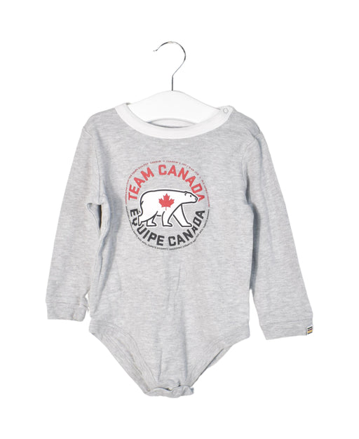 A Grey Long Sleeve Bodysuits from Hudson's Bay Co. in size 18-24M for neutral. (Front View)