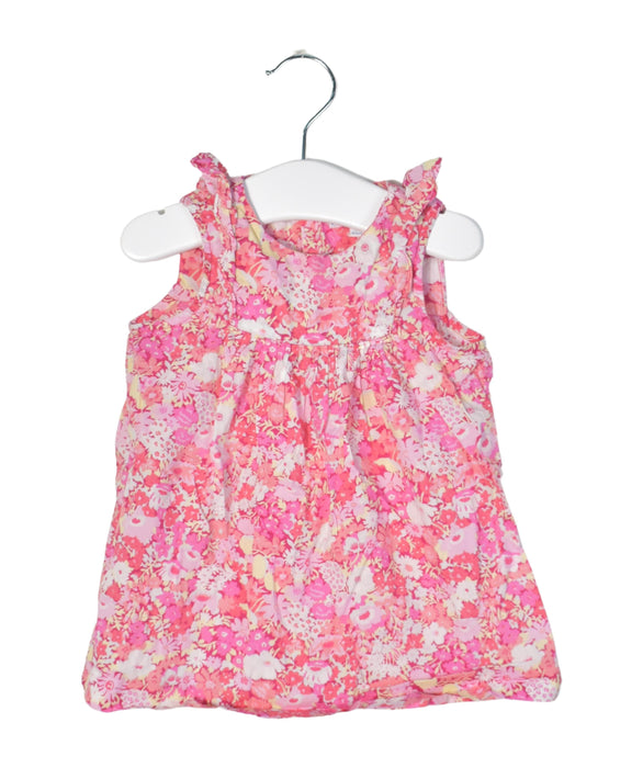 A Pink Sleeveless Dresses from Jacadi in size 3-6M for girl. (Front View)
